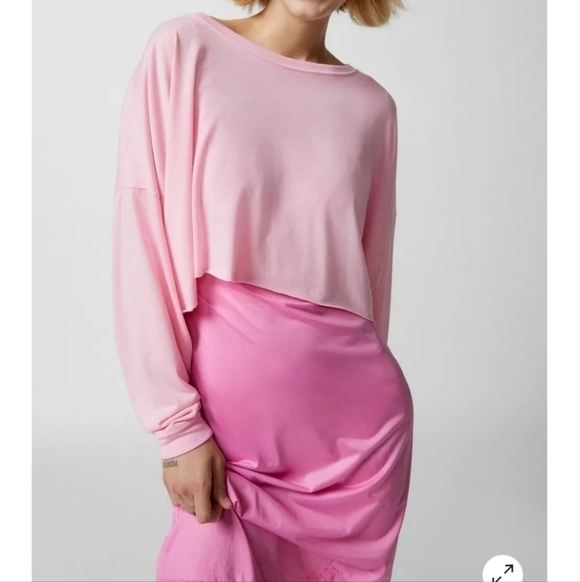 Urban Outfitters Tops - Urban Outfitters Out From Under Addison Cozy Cropped Tee Top Tshirt S Pink NEW!